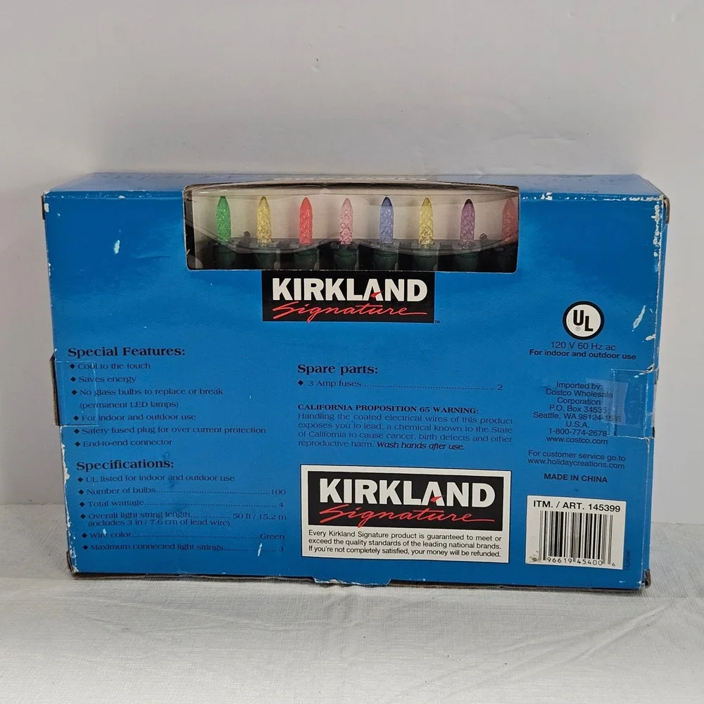 Kirkland Signature 100 Multi-Color Mini LED Lights Indoor Outdoor 50ft GreenWire